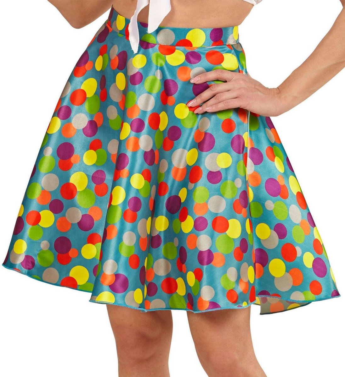 Jaren 50 Kostuum | Polkadot 50s Meisje Vrouw | One Size | Carnaval kostuum | Verkleedkleding